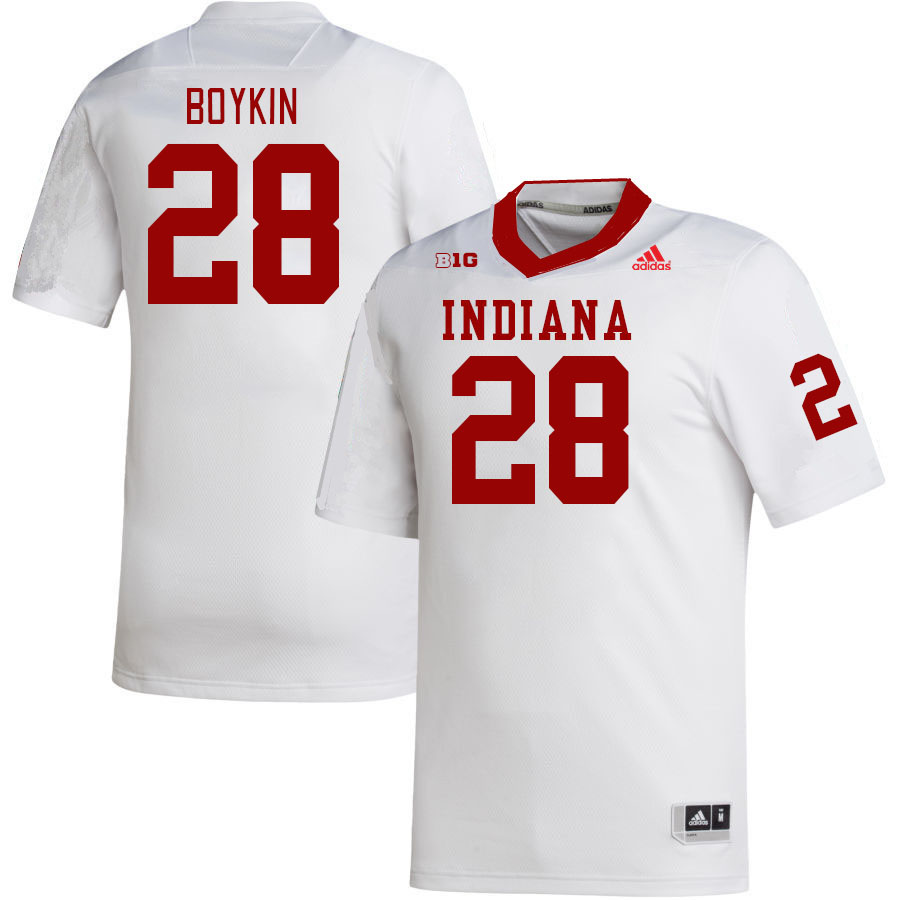 Men #28 Jaz Boykin Indiana Hoosiers College Football Jerseys Stitched Sale-White